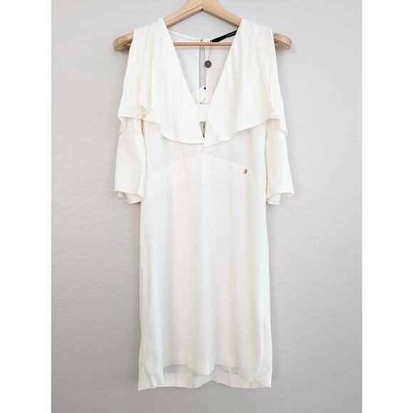 NWT AnnaRita N White Dress IT 42 US Small Italian Designer Made in Italy Elegant - Picture 1 of 7